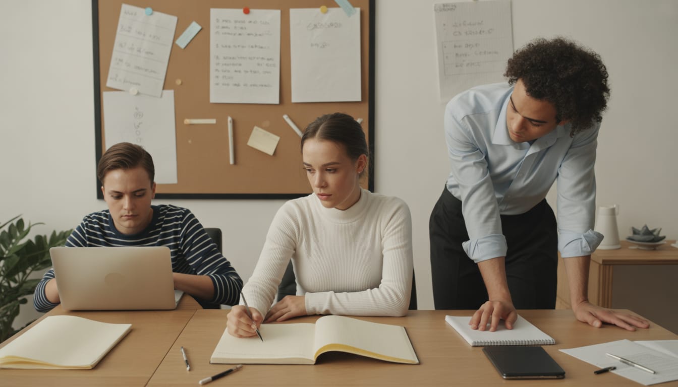 Estudante anotando atualidades e estruturando argumentos para redação do ENEM e vestibulares